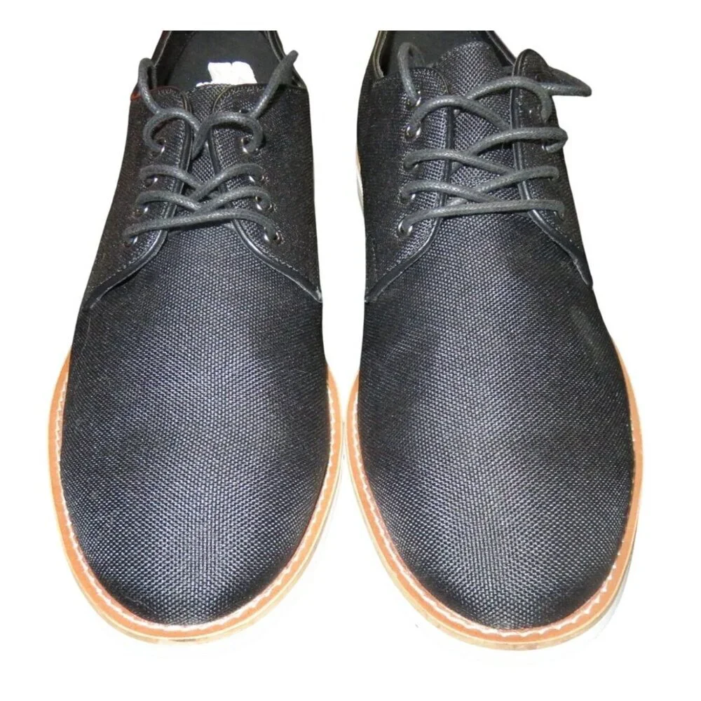 Calvin Klein Black Adeso Lace Up Leather Oxford  rounded toe dress loafers sz 11